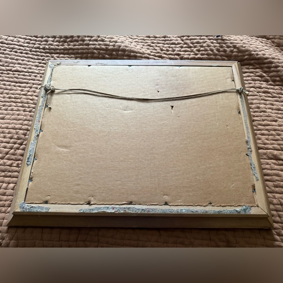 Vintage Boho Landscape Painting Artwork Wooden Frame - Picture 2 of 5